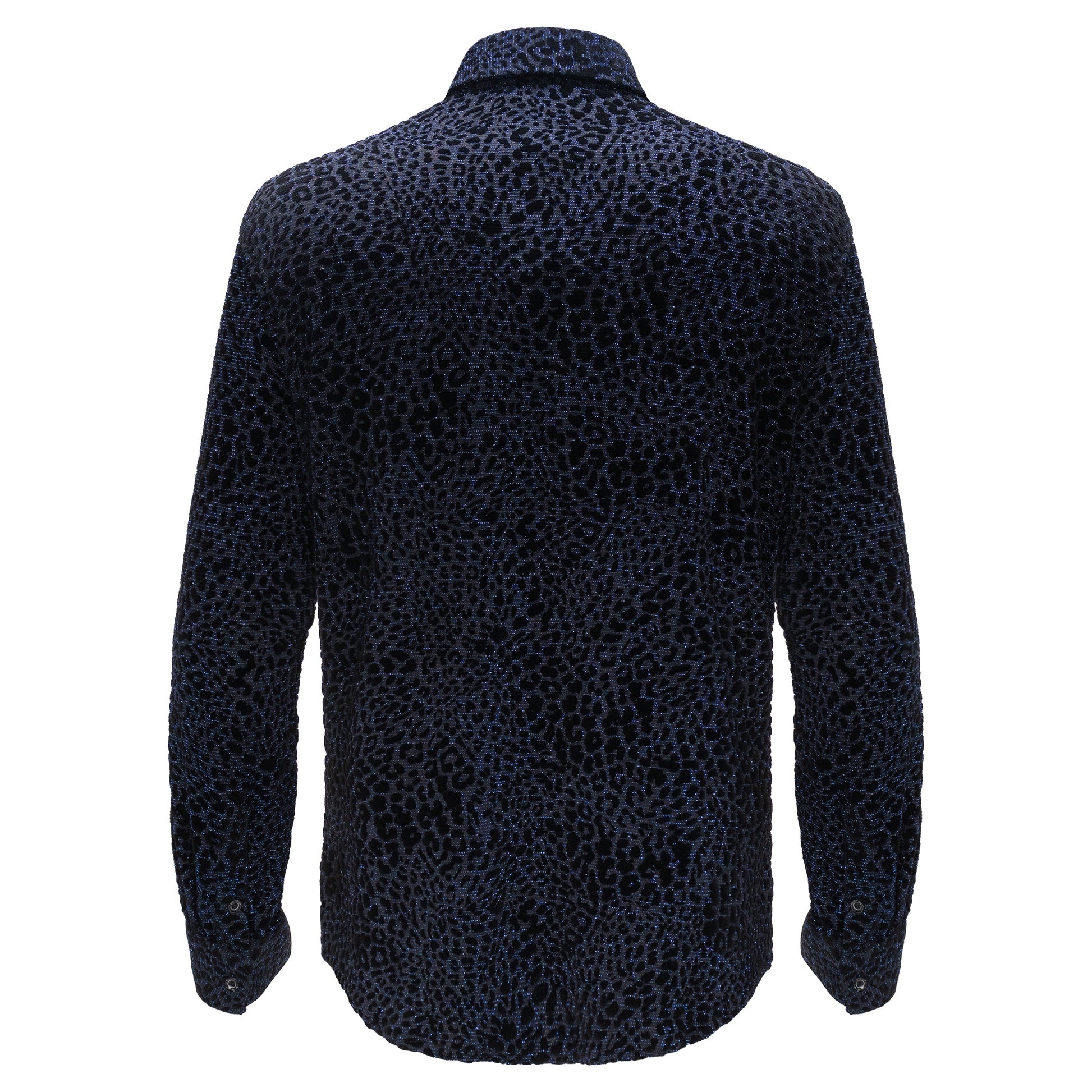 Dinner and Drinks Button-Up Shirt BLACK/BLUE - Dudes Boutique
