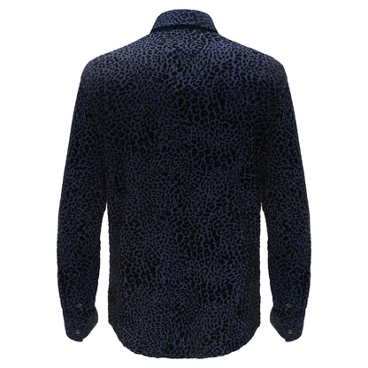 Dinner and Drinks Button-Up Shirt BLACK/BLUE - Dudes Boutique