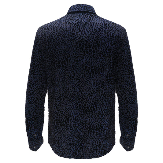 Dinner and Drinks Button-Up Shirt BLACK/BLUE - Dudes Boutique