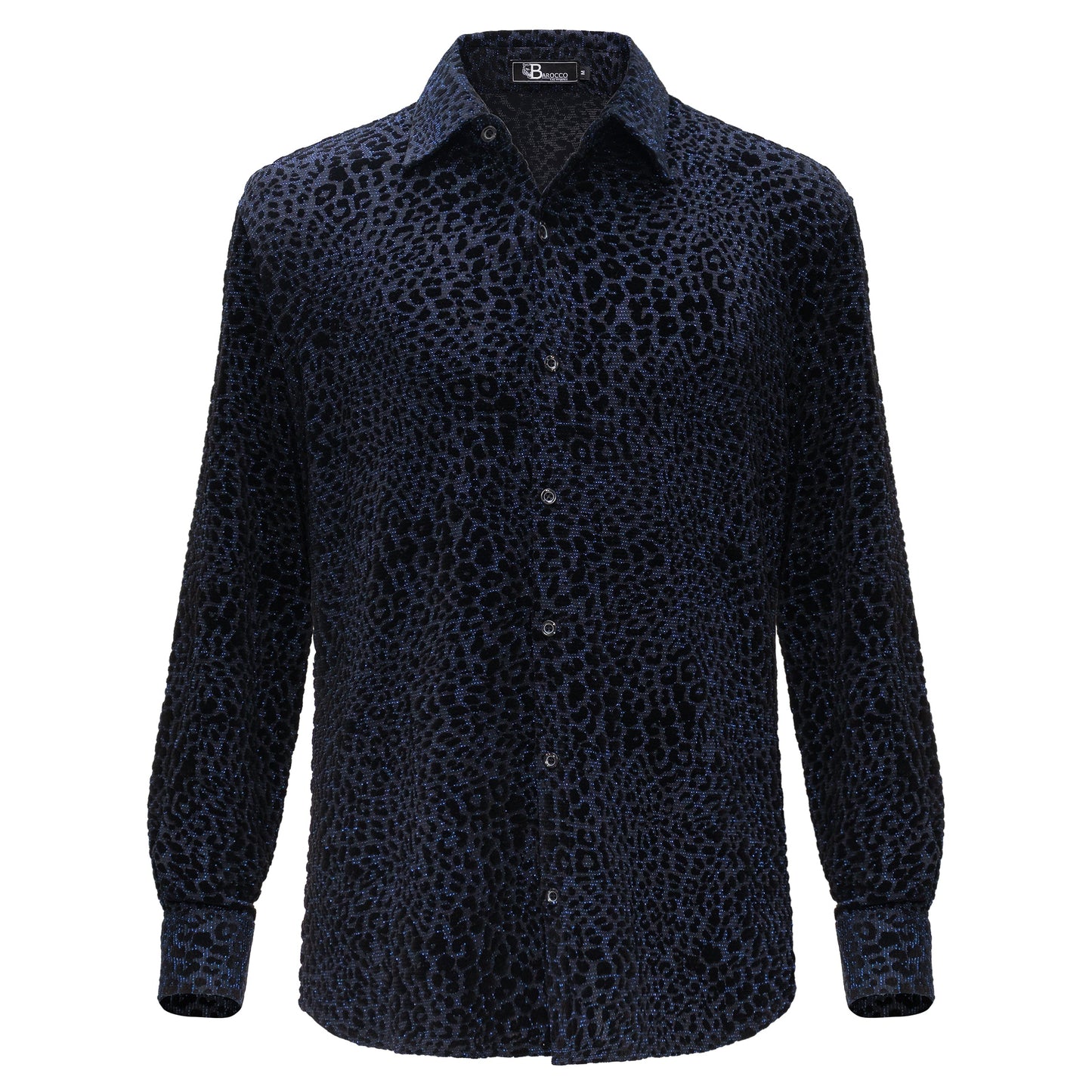 Dinner and Drinks Button-Up Shirt BLACK/BLUE - Dudes Boutique