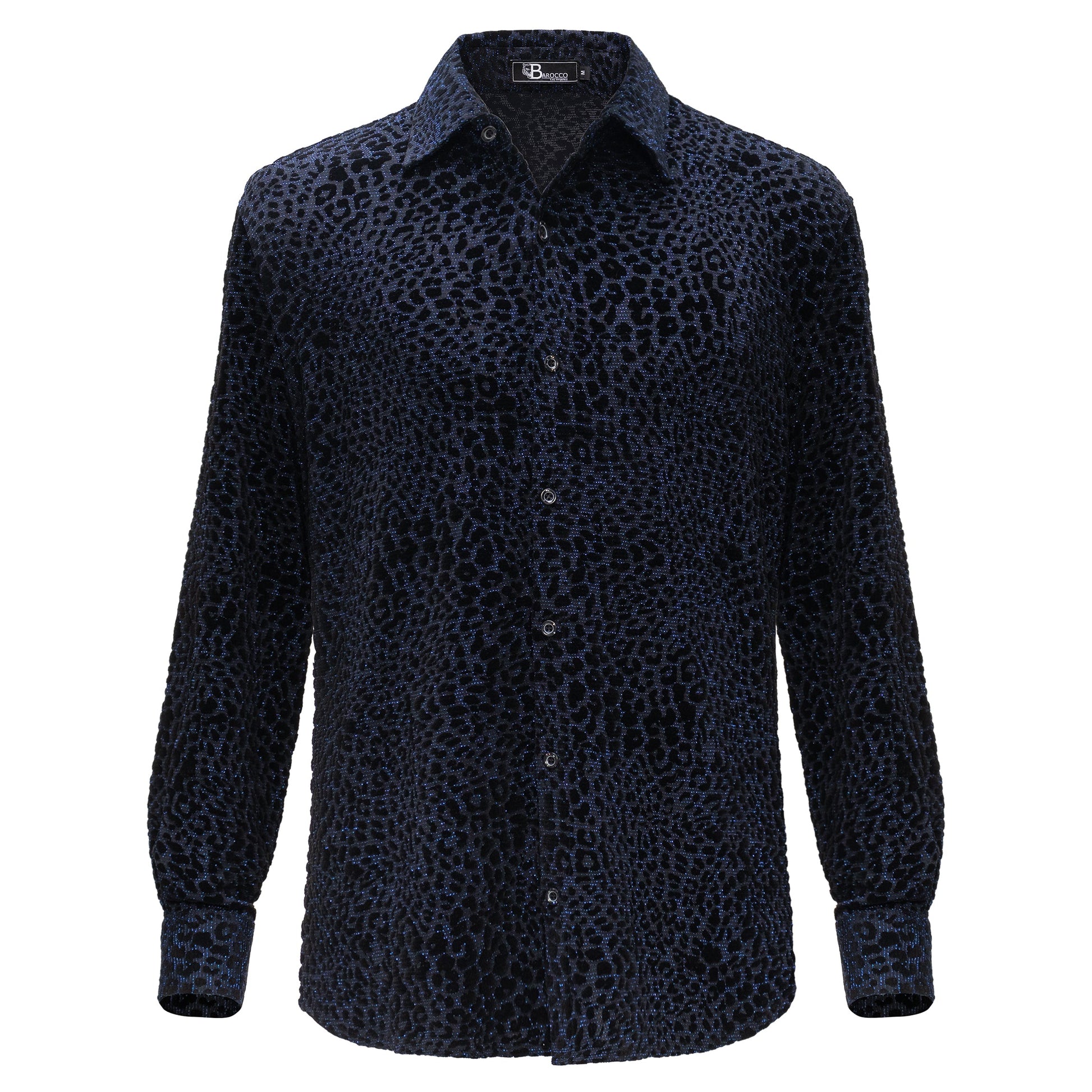 Dinner and Drinks Button-Up Shirt BLACK/BLUE - Dudes Boutique