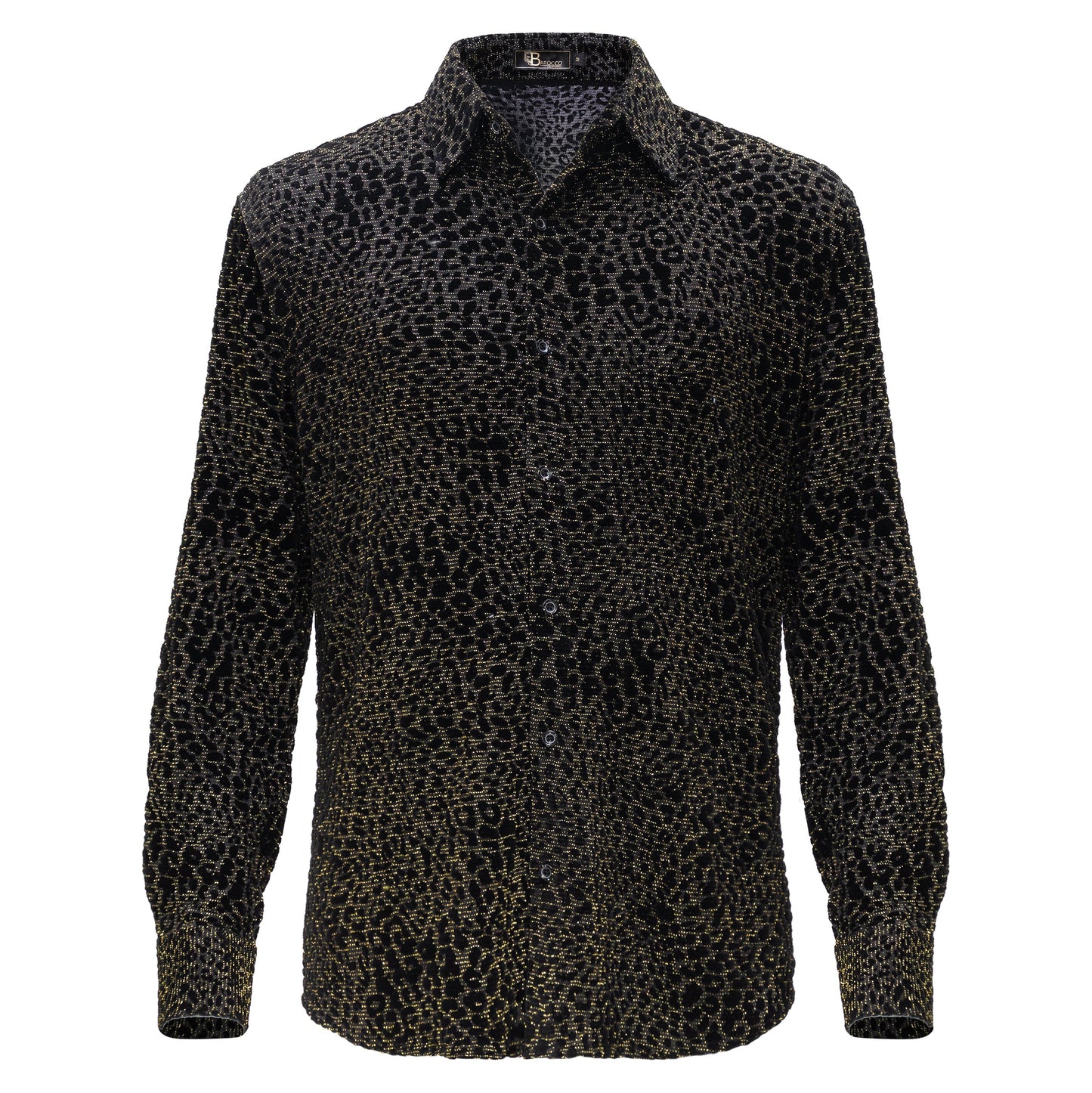 Dinner and Drinks Button-Up Shirt BLACK/GOLD - Dudes Boutique