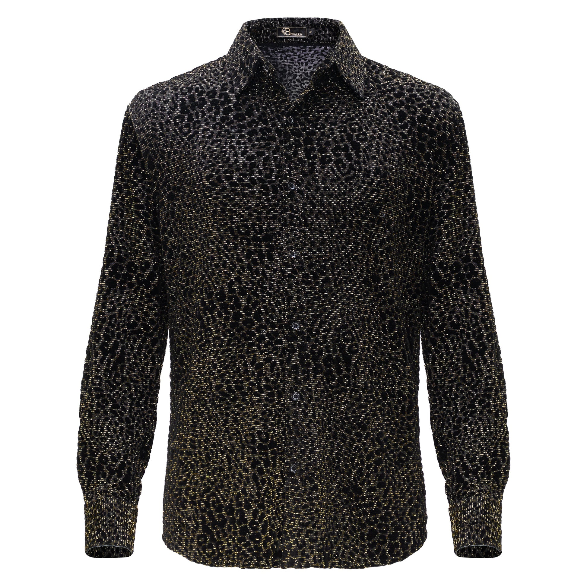 Dinner and Drinks Button-Up Shirt BLACK/GOLD - Dudes Boutique