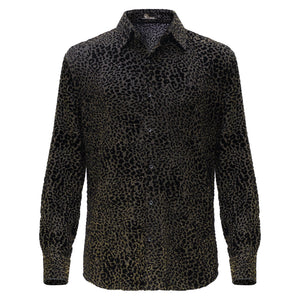 Dinner and Drinks Button-Up Shirt BLACK/GOLD - Dudes Boutique