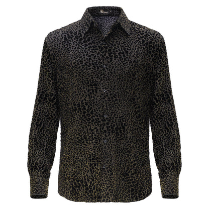 Dinner and Drinks Button-Up Shirt BLACK/GOLD - Dudes Boutique