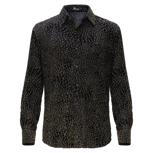 Dinner and Drinks Button-Up Shirt BLACK/GOLD - Dudes Boutique