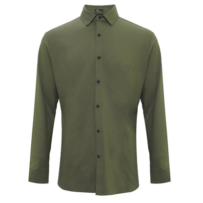 City Stroll Button-Up Shirt ARMY - Dudes Boutique