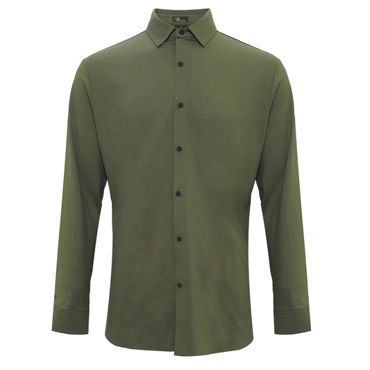 City Stroll Button-Up Shirt ARMY - Dudes Boutique