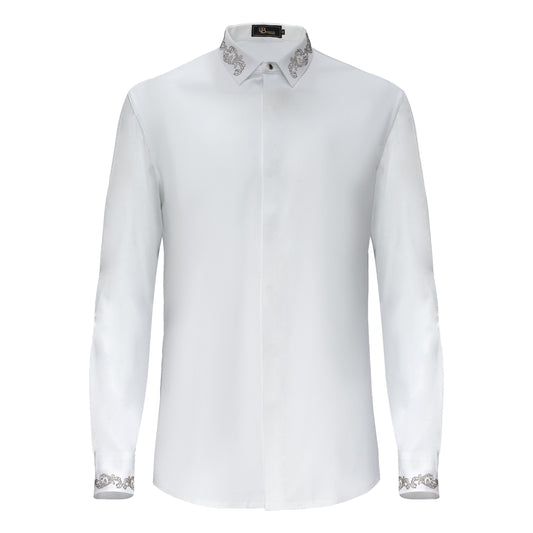 Midnight Precision Shirt WHITE/GOLD - Dudes Boutique