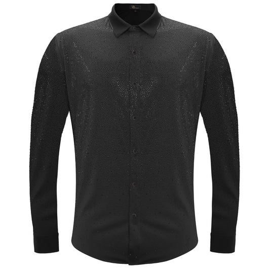 Super Nova Button-Up Shirt BLACK/BLACK - Dudes Boutique