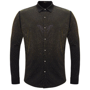 Super Nova Button-Up Shirt BLACK/GOLD - Dudes Boutique