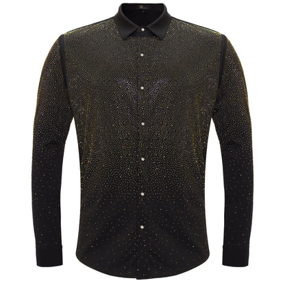 Super Nova Button-Up Shirt BLACK/GOLD - Dudes Boutique