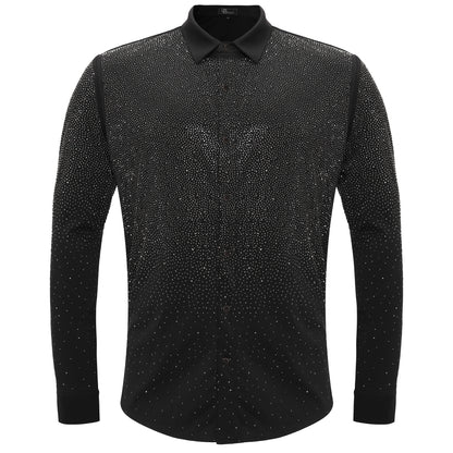Super Nova Button-Up Shirt BLACK/GUN METAL - Dudes Boutique