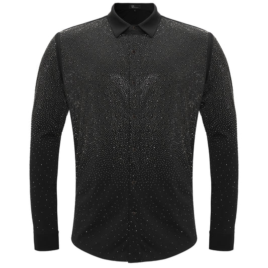 Super Nova Button-Up Shirt BLACK/GUN METAL - Dudes Boutique