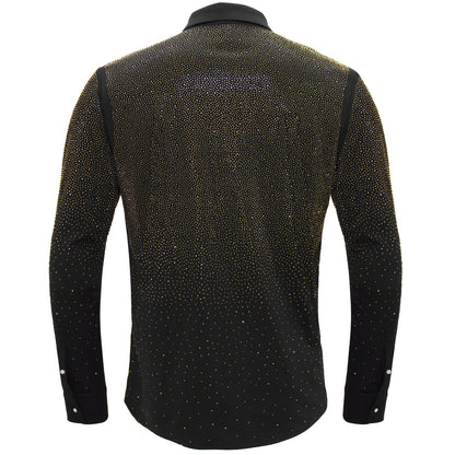 Super Nova Button-Up Shirt BLACK/GOLD - Dudes Boutique