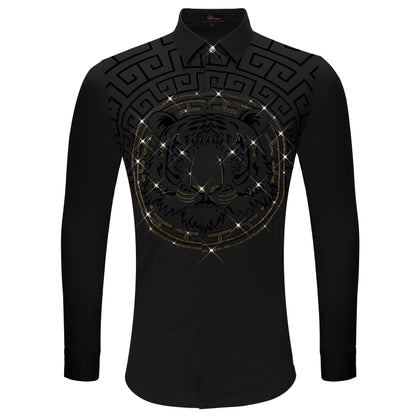Fierce Frenzy Button-Up Shirt BLACK - Dudes Boutique