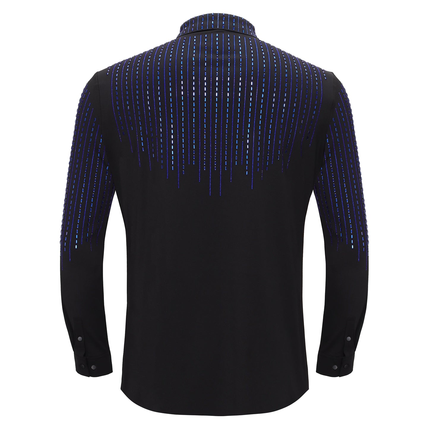 Crystal Classic Button-Up Shirt BLACK/ROYAL - Dudes Boutique