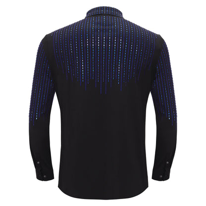 Crystal Classic Button-Up Shirt BLACK/ROYAL - Dudes Boutique