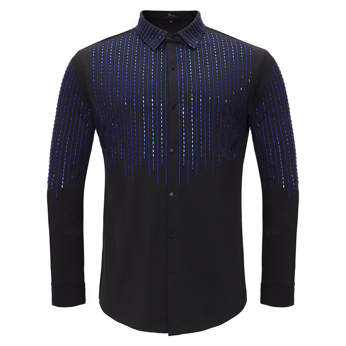 Crystal Classic Button-Up Shirt BLACK/ROYAL - Dudes Boutique
