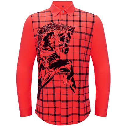 Bronco Edge Button-Up Shirt RED - Dudes Boutique