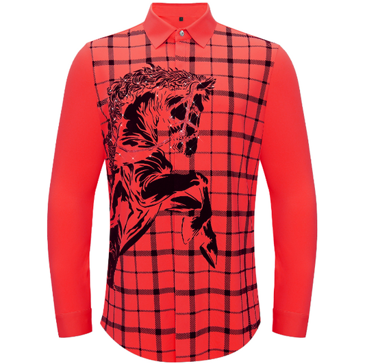 Bronco Edge Button-Up Shirt RED - Dudes Boutique
