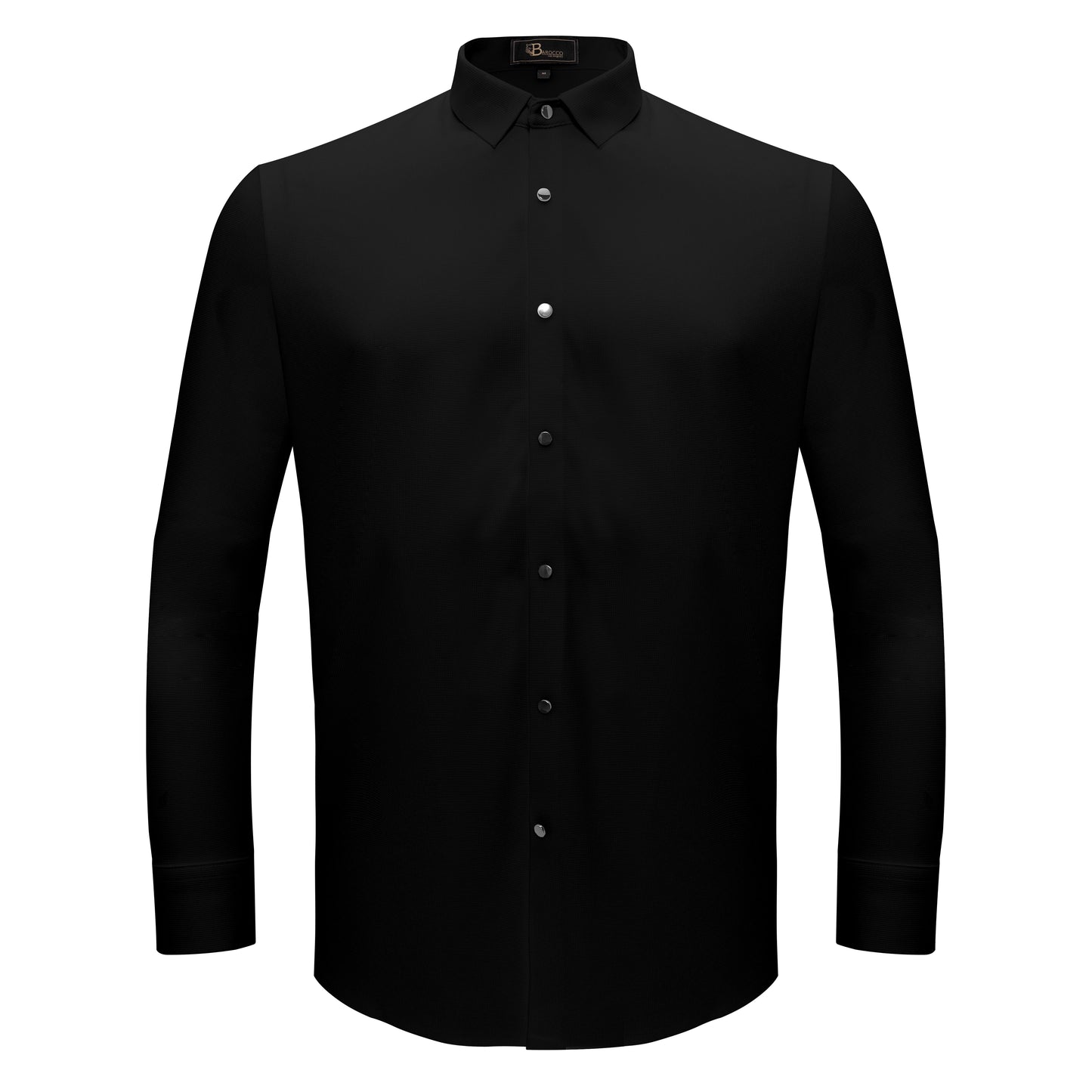 Silver Sophistication Button-Up Shirt BLACK - Dudes Boutique