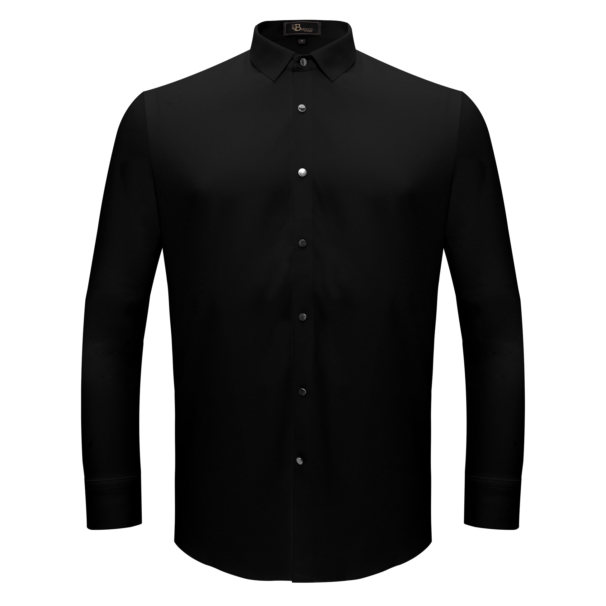 Silver Sophistication Button-Up Shirt BLACK - Dudes Boutique