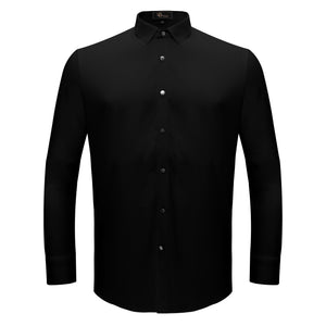 Silver Sophistication Button-Up Shirt BLACK - Dudes Boutique