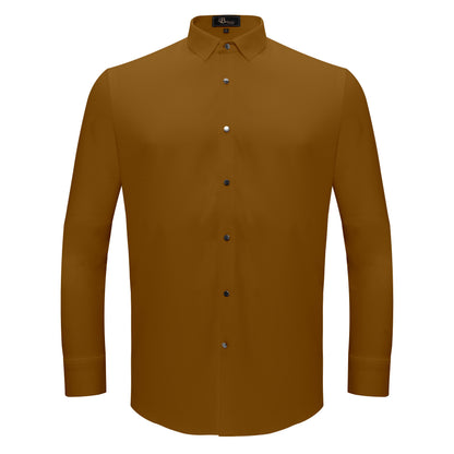 Silver Sophistication Button-Up Shirt KHAKI - Dudes Boutique