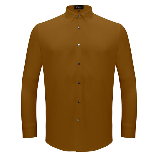Silver Sophistication Button-Up Shirt KHAKI - Dudes Boutique