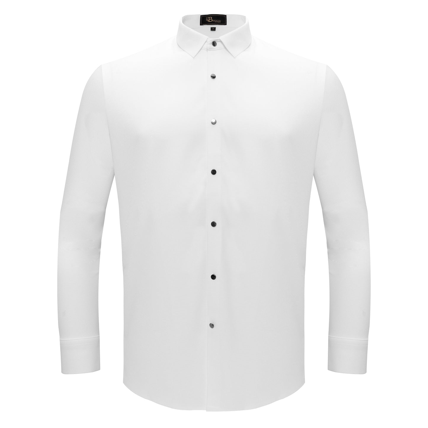 Silver Sophistication Button-Up Shirt WHITE - Dudes Boutique