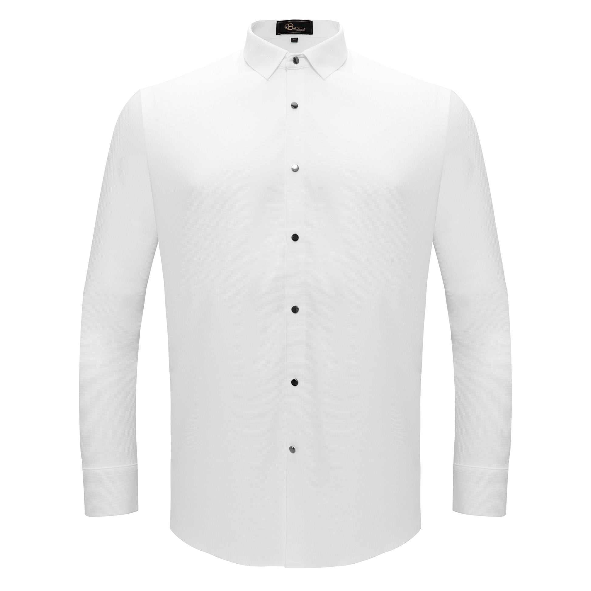 Silver Sophistication Button-Up Shirt WHITE - Dudes Boutique