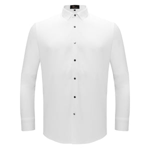 Silver Sophistication Button-Up Shirt WHITE - Dudes Boutique