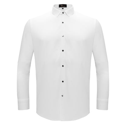 Silver Sophistication Button-Up Shirt WHITE - Dudes Boutique