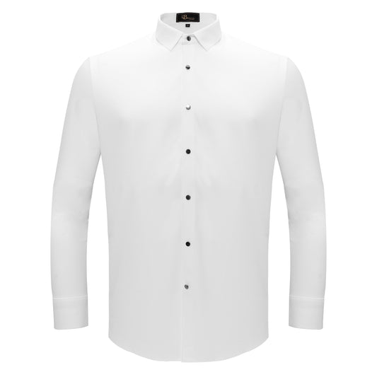 Silver Sophistication Button-Up Shirt WHITE - Dudes Boutique