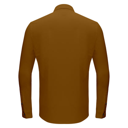 Silver Sophistication Button-Up Shirt KHAKI - Dudes Boutique