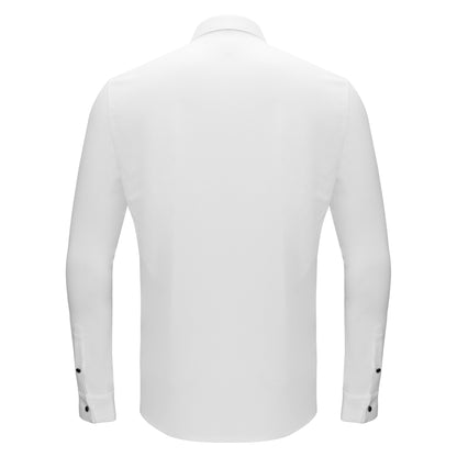 Silver Sophistication Button-Up Shirt WHITE - Dudes Boutique