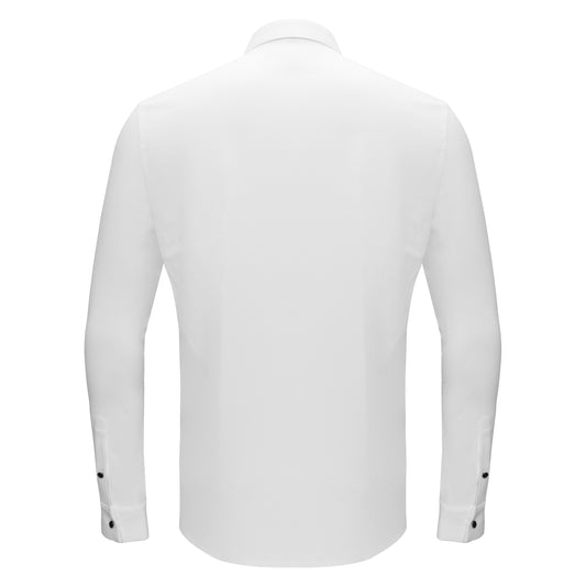 Silver Sophistication Button-Up Shirt WHITE - Dudes Boutique