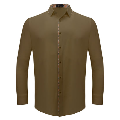 Modern Class Button up shirt KHAKI - Dudes Boutique