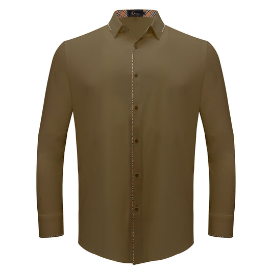 Modern Class Button up shirt KHAKI - Dudes Boutique