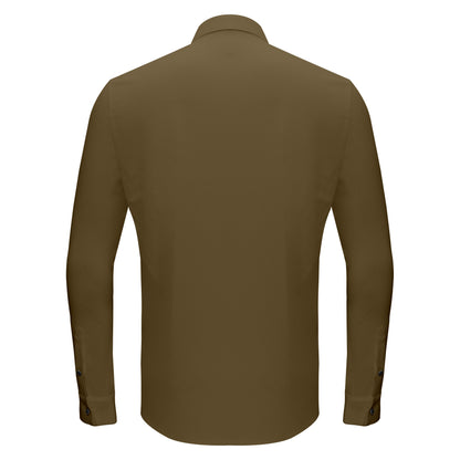 Power Move Button-Up Shirt KHAKI - Dudes Boutique