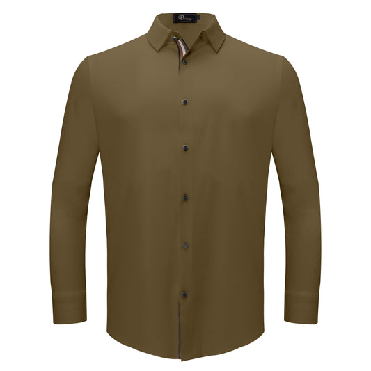 Power Move Button-Up Shirt KHAKI - Dudes Boutique