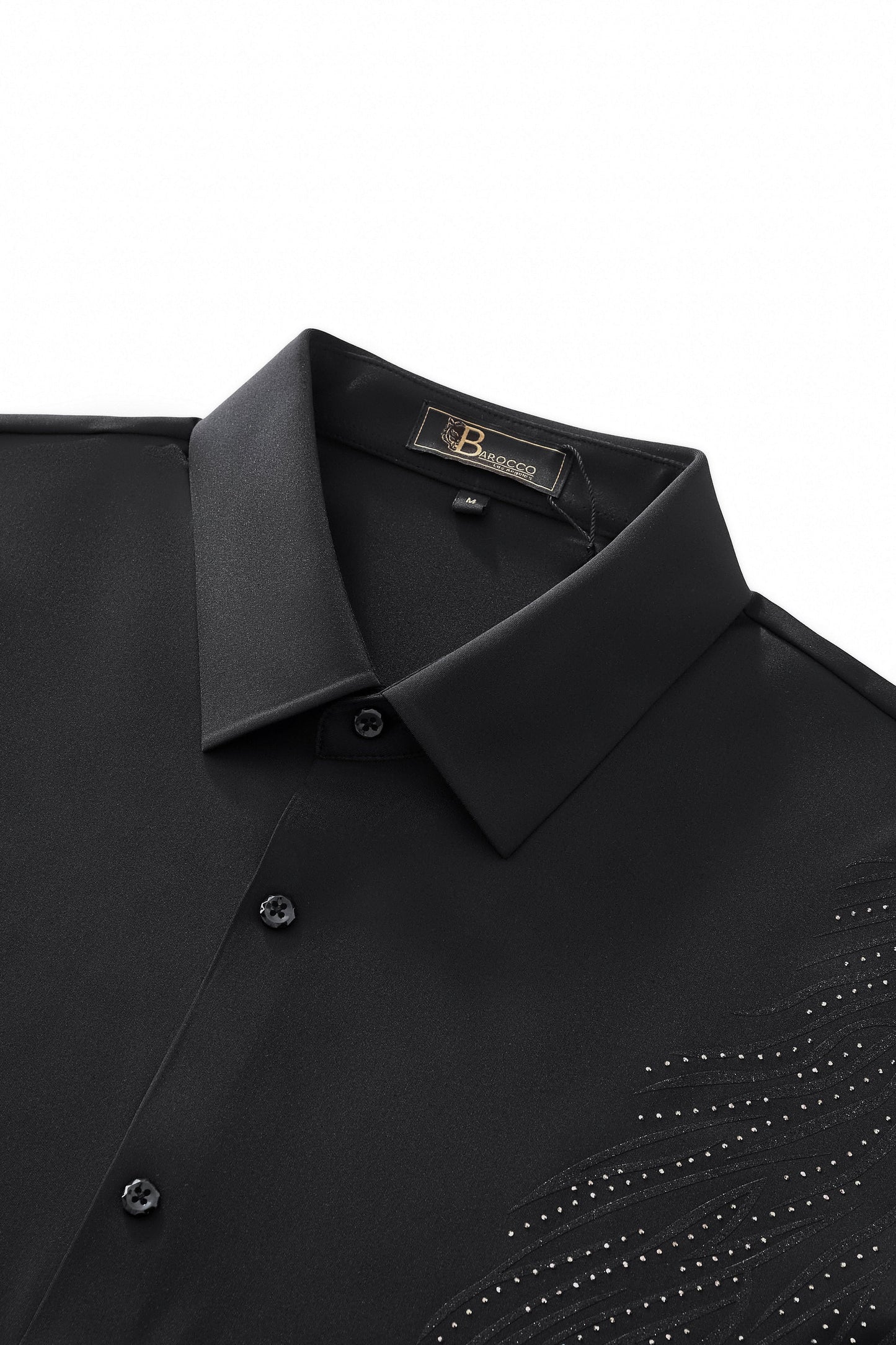Midnight Wave Embellished LS Shirt BLACK