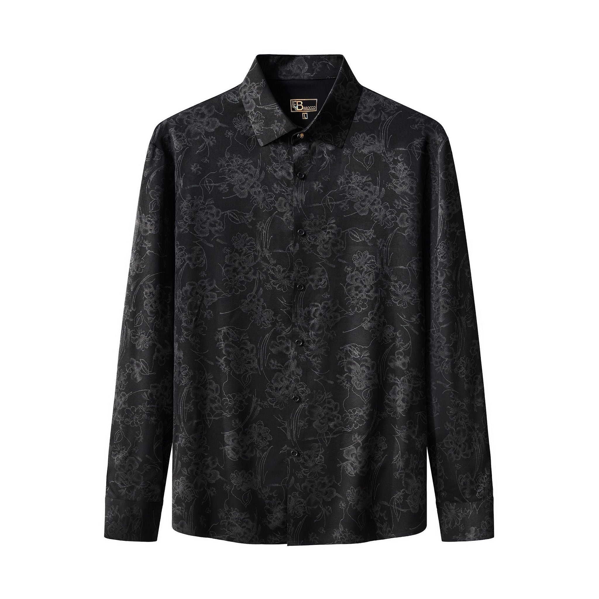 Eminence Floral Jacquard Stitchless LS Shirt BLACK – Dudes Boutique