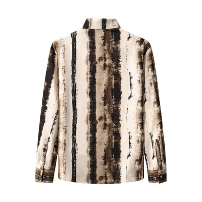 Barocco Echelon Brushstroke Stitchless LS Shirt CREAM