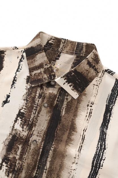 Barocco Echelon Brushstroke Stitchless LS Shirt CREAM