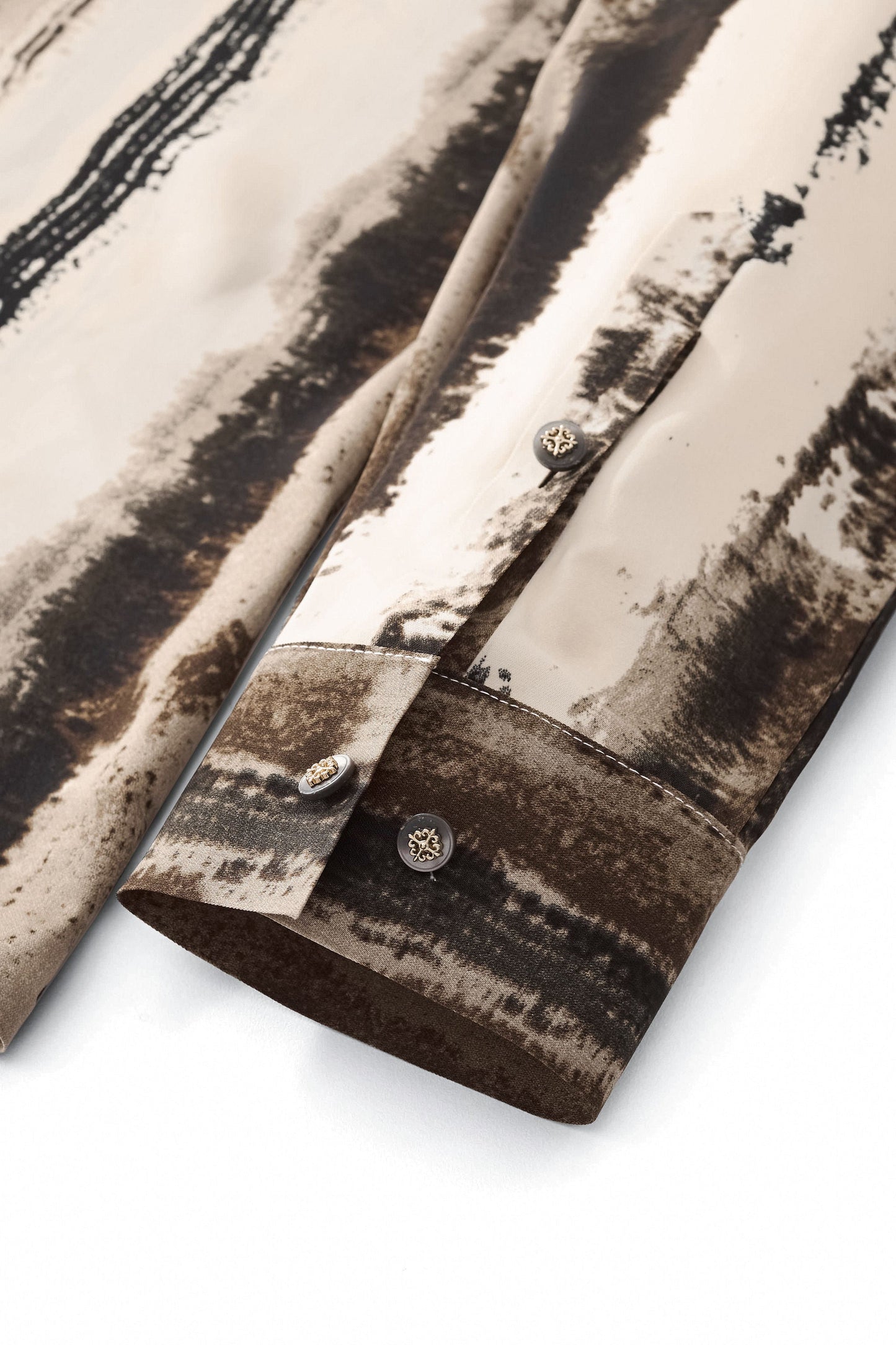 Barocco Echelon Brushstroke Stitchless LS Shirt CREAM
