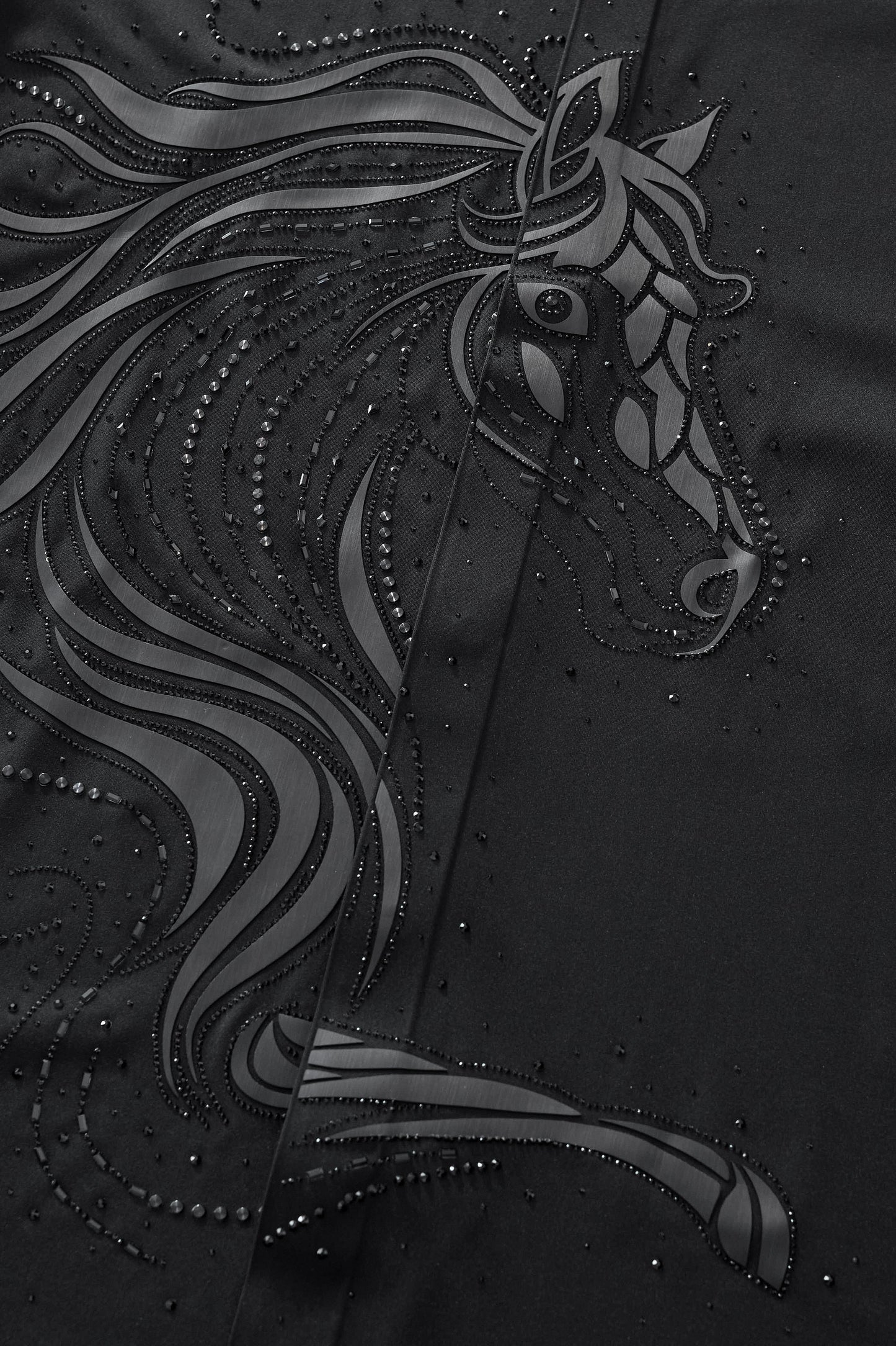 Barocco Stallion Embellished LS Shirt BLACK/BLACK