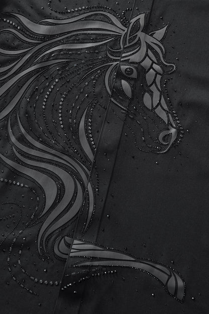 Barocco Stallion Embellished LS Shirt BLACK/BLACK