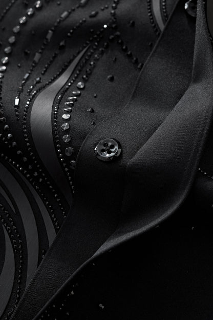 Barocco Stallion Embellished LS Shirt BLACK/BLACK